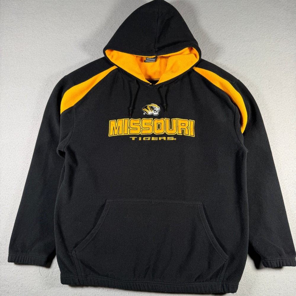 Pro Edge Missouri Tigers Fleece Hoodie Mens XL Black Gold Embroidered Pullover
